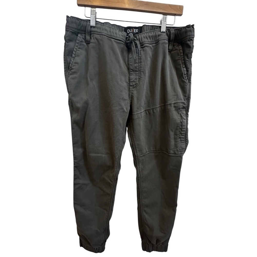 DU/ER Duer N2X No Sweat Slim Fit Joggers Pants Men's sz 36 Green Elastic Waist - Picture 4 of 7
